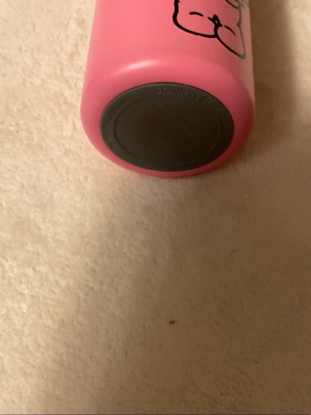 Pink Kids Character Stainless Steel Bottle with Purple Lid